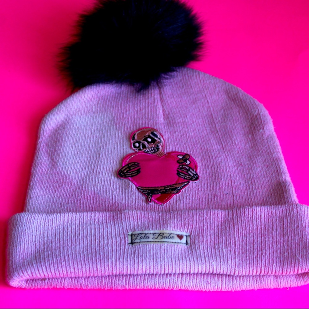 Pink custom beanie